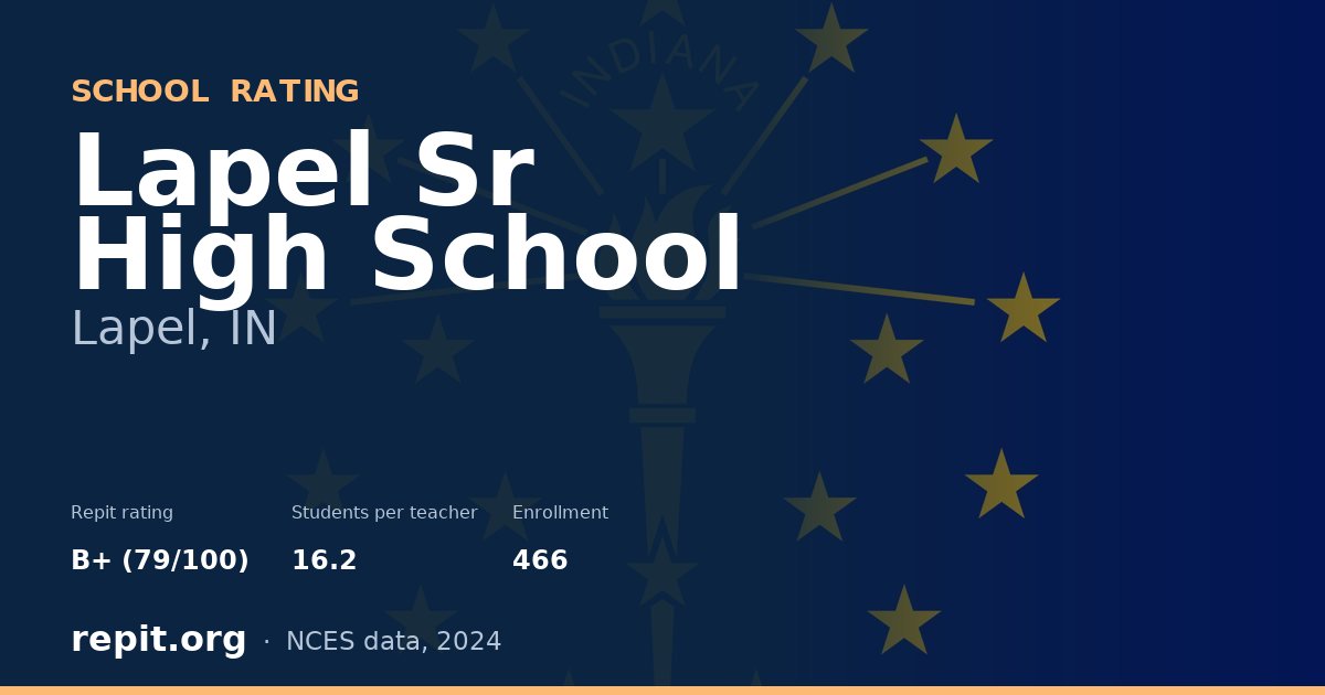 Lapel Sr High School, Lapel, IN — Repit school rating B+ (79/100)