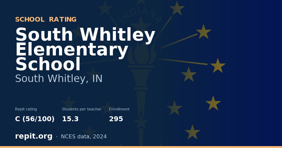 South Whitley Elementary School, South Whitley, IN — Repit school rating C (56/100)