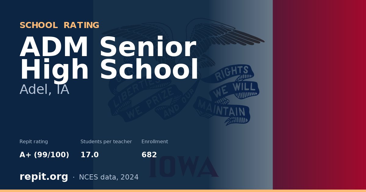 ADM Senior High School, Adel, IA — Repit school rating A+ (99/100)
