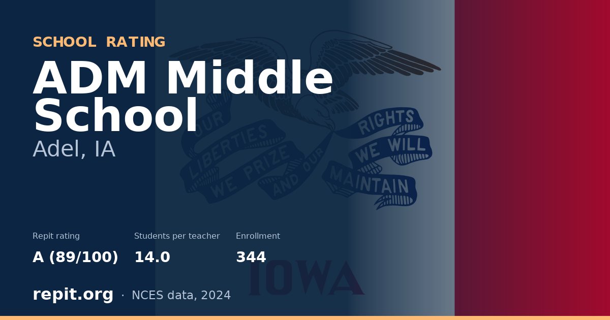 ADM Middle School, Adel, IA — Repit school rating A (89/100)
