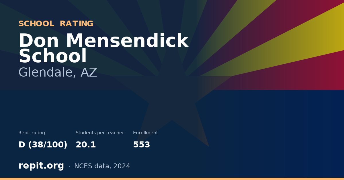 Don Mensendick School, Glendale, AZ — Repit school rating D (38/100)
