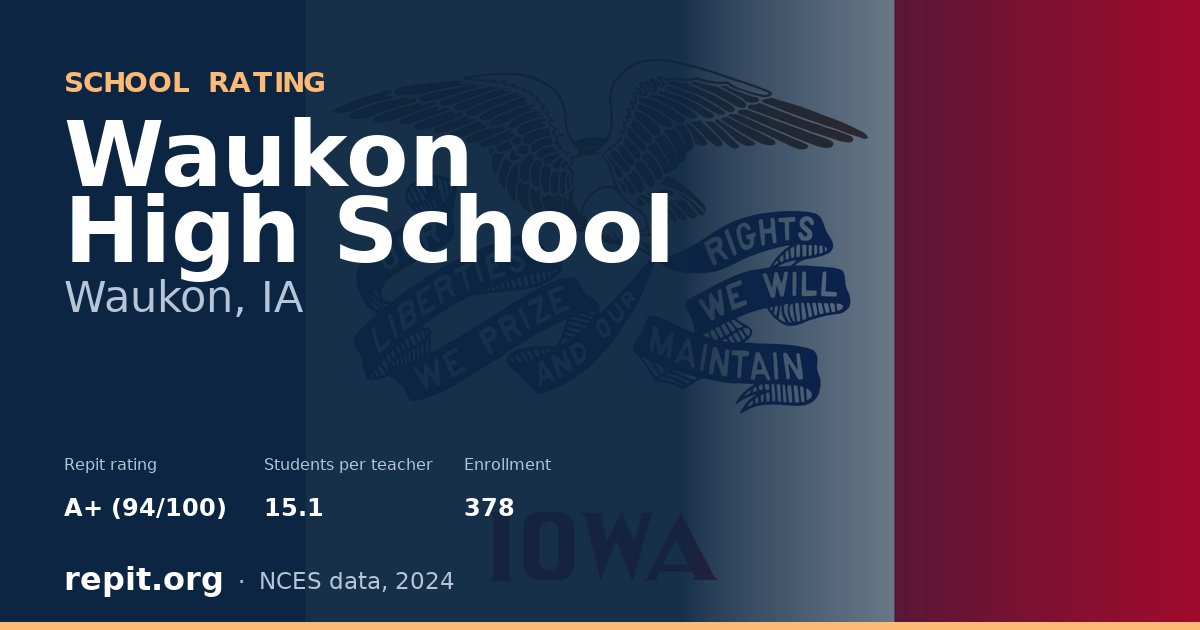 Waukon High School, Waukon, IA — Repit school rating A+ (94/100)