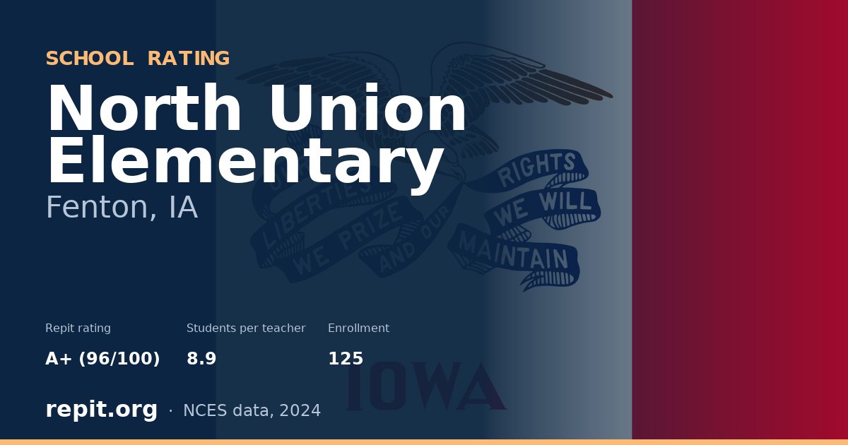 North Union Elementary, Fenton, IA — Repit school rating A+ (96/100)
