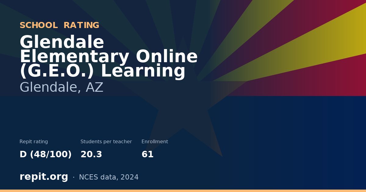 Glendale Elementary Online (G.E.O.) Learning, Glendale, AZ — Repit school rating D (48/100)