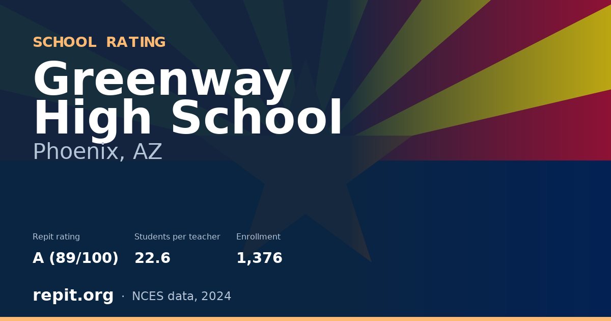 Greenway High School, Phoenix, AZ — Repit school rating A (89/100)