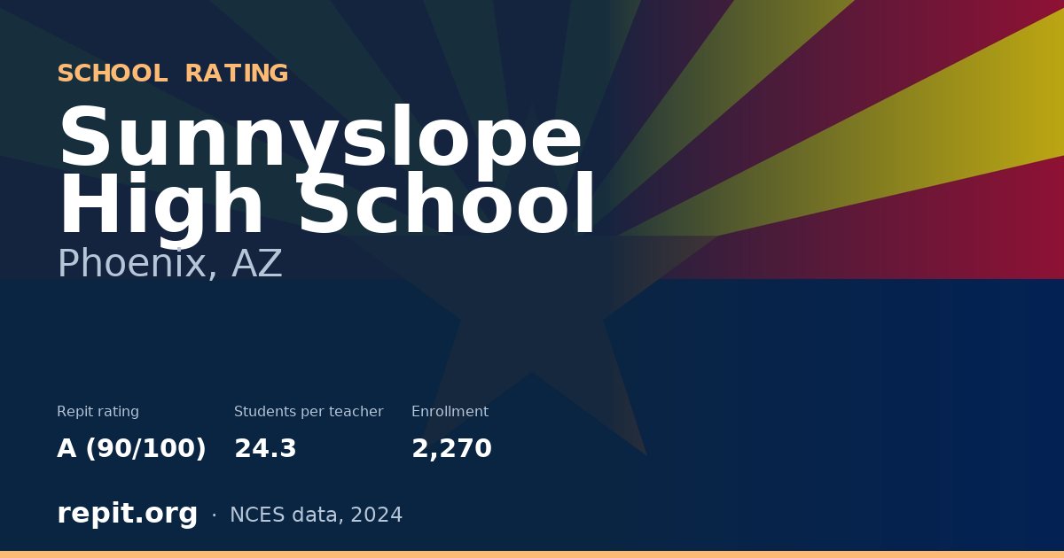 Sunnyslope High School, Phoenix, AZ — Repit school rating A (90/100)