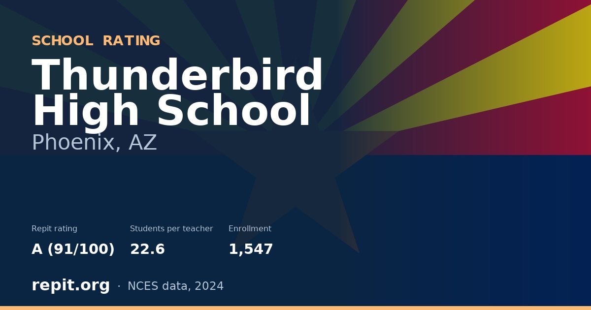 Thunderbird High School, Phoenix, AZ — Repit school rating A (91/100)