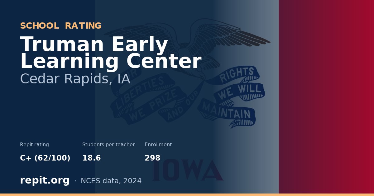 Truman Early Learning Center, Cedar Rapids, IA — Repit school rating C+ (62/100)