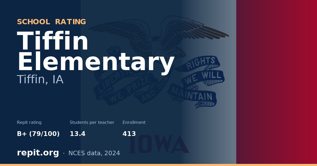 Tiffin Elementary, Tiffin, IA — Repit school rating B+ (79/100)