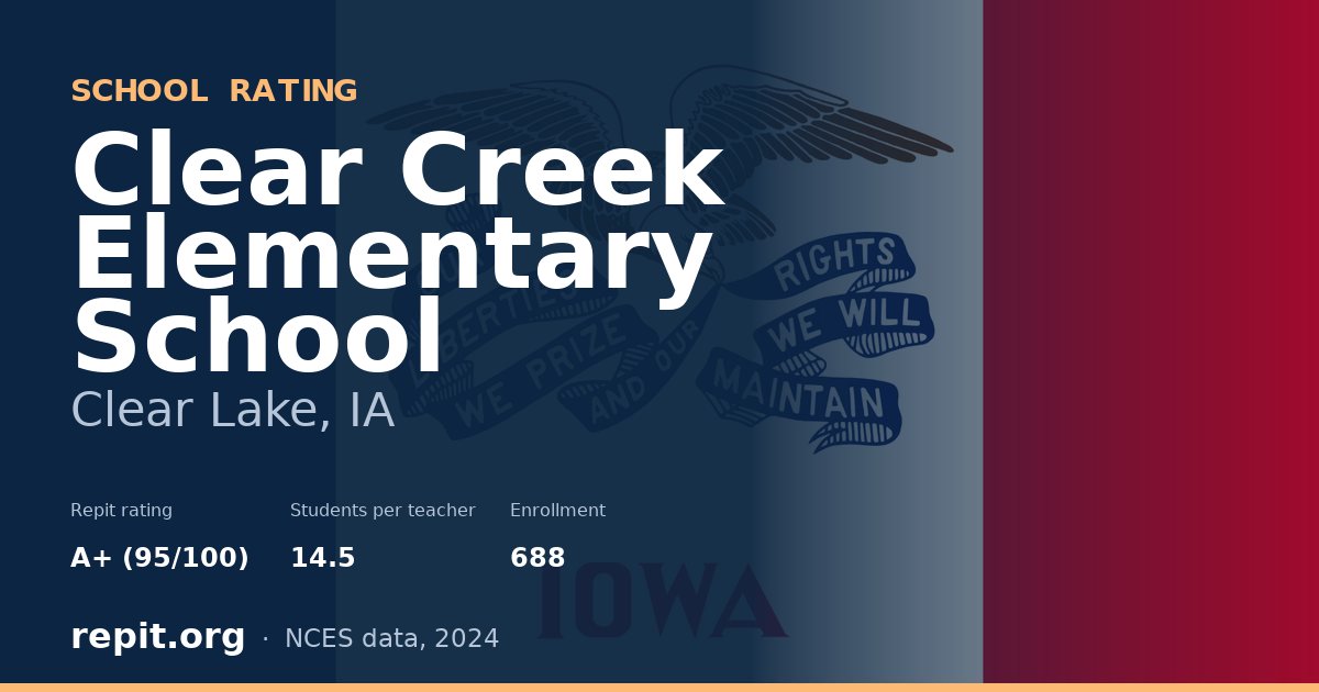 Clear Creek Elementary School, Clear Lake, IA — Repit school rating A+ (95/100)