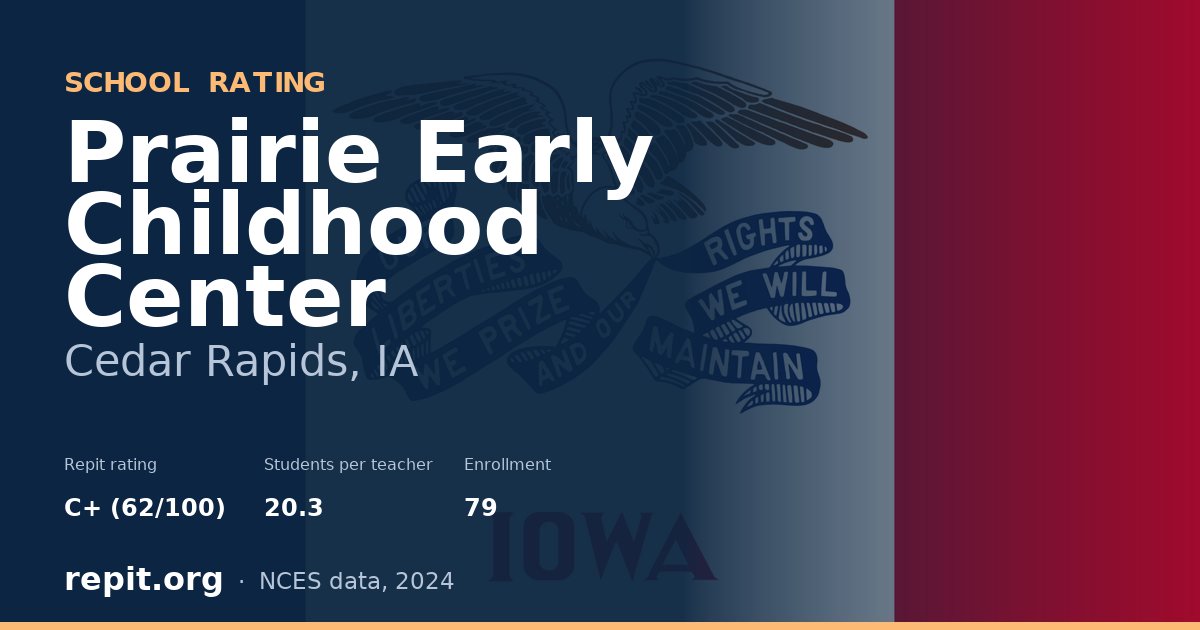 Prairie Early Childhood Center, Cedar Rapids, IA — Repit school rating C+ (62/100)