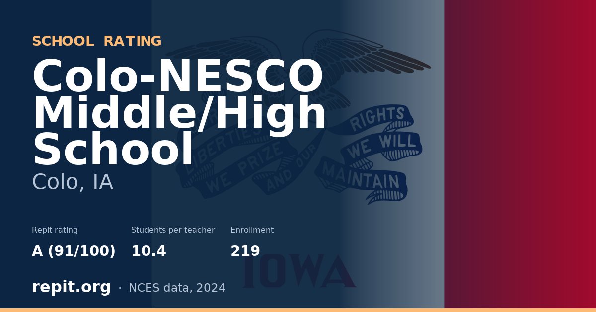 Colo-NESCO  Middle/High School, Colo, IA — Repit school rating A (91/100)