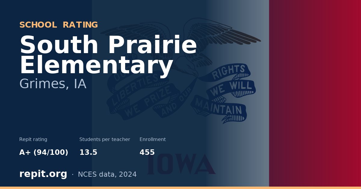South Prairie Elementary, Grimes, IA — Repit school rating A+ (94/100)