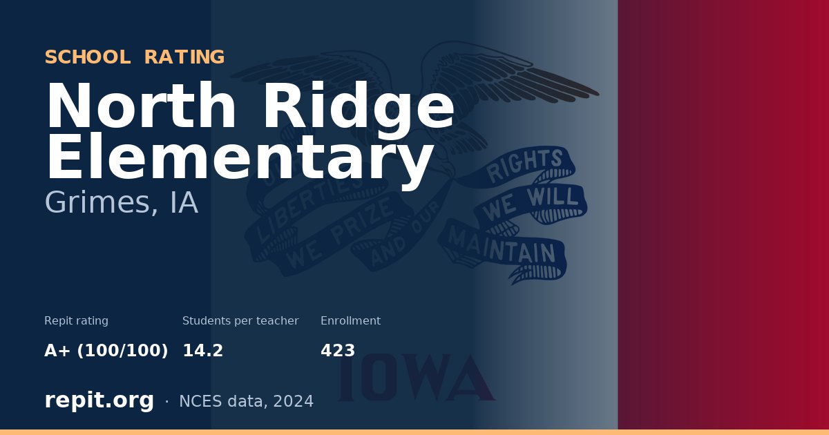 North Ridge Elementary, Grimes, IA — Repit school rating A+ (100/100)