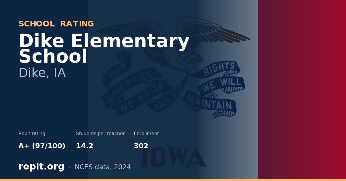 Dike Elementary School, Dike, IA — Repit school rating A+ (97/100)