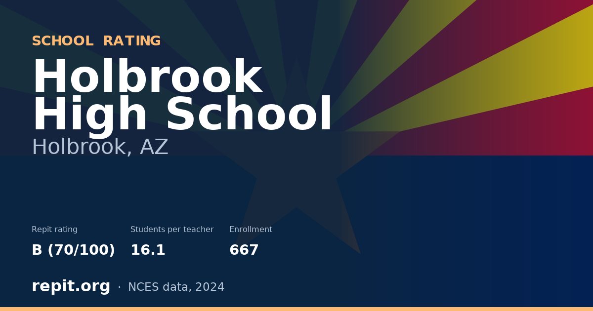 Holbrook High School, Holbrook, AZ — Repit school rating B (70/100)