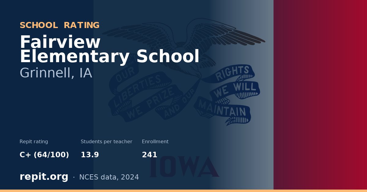 Fairview Elementary School, Grinnell, IA — Repit school rating C+ (64/100)