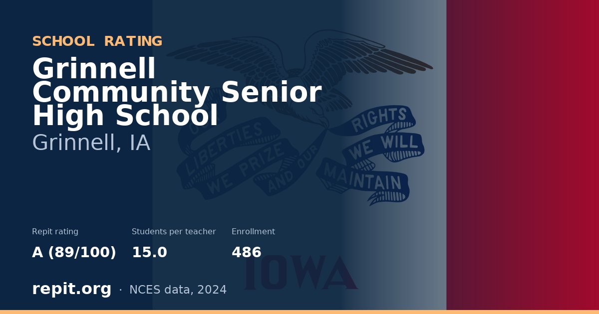 Grinnell Community Senior High School, Grinnell, IA — Repit school rating A (89/100)