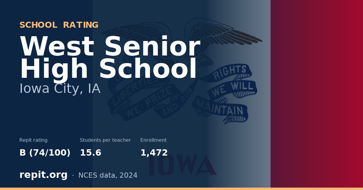 West Senior High School, Iowa City, IA — Repit school rating B (74/100)