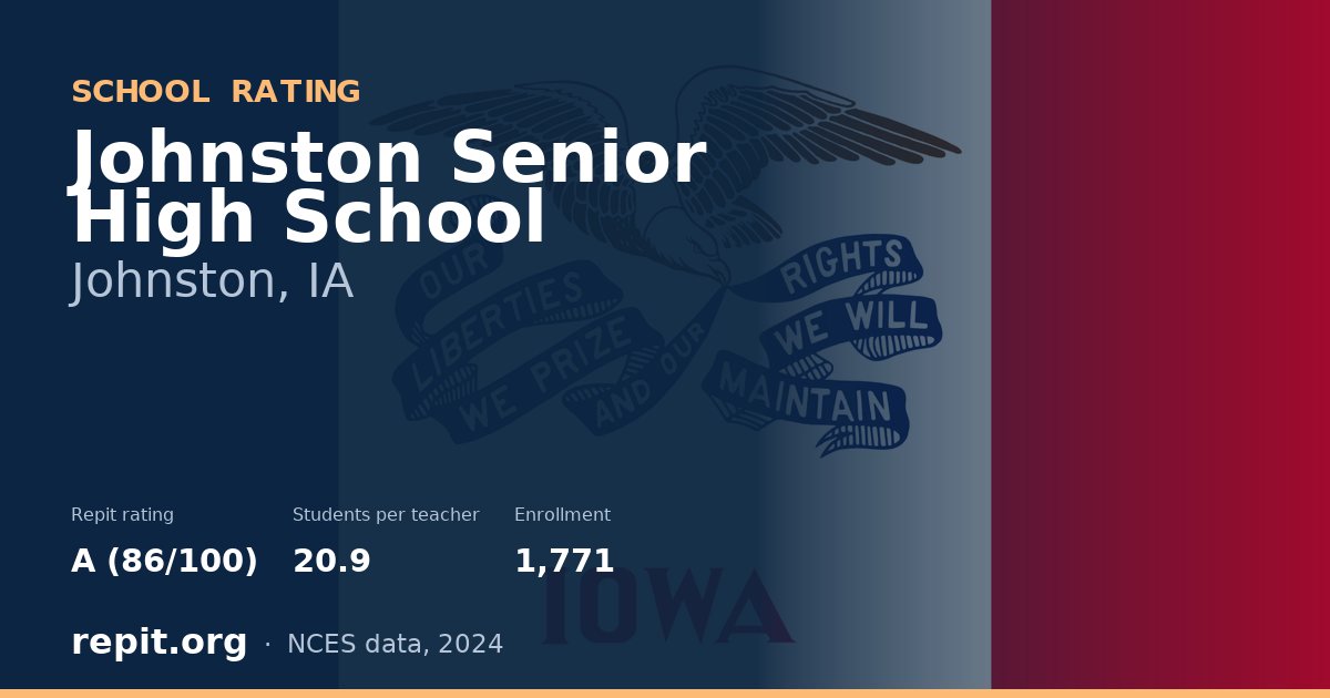 Johnston Senior High School, Johnston, IA — Repit school rating A (86/100)