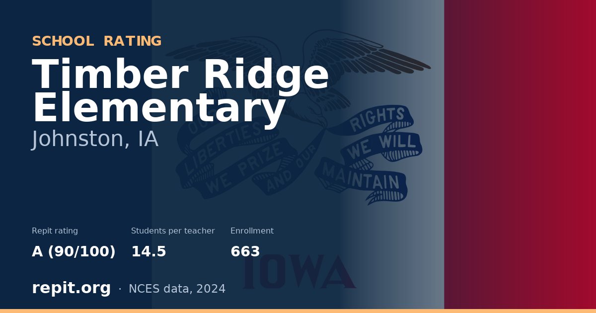 Timber Ridge Elementary, Johnston, IA — Repit school rating A (90/100)