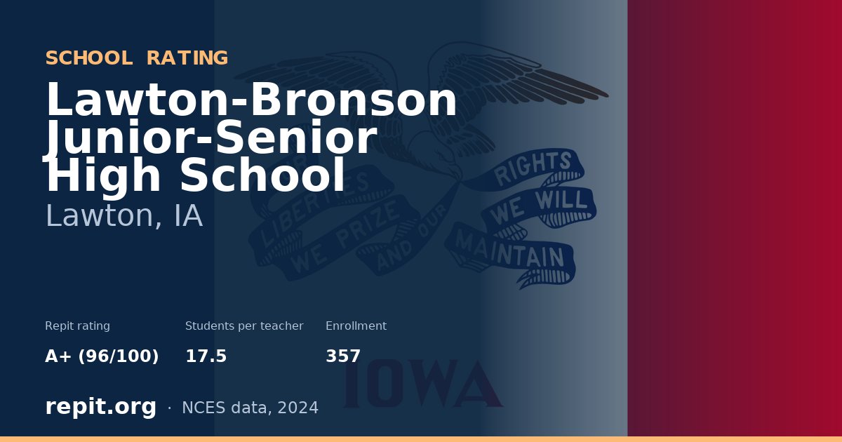 Lawton-Bronson Junior-Senior High School, Lawton, IA — Repit school rating A+ (96/100)