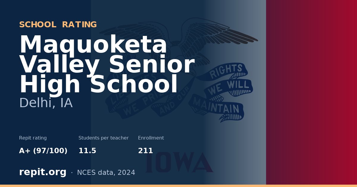 Maquoketa Valley Senior High School, Delhi, IA — Repit school rating A+ (97/100)