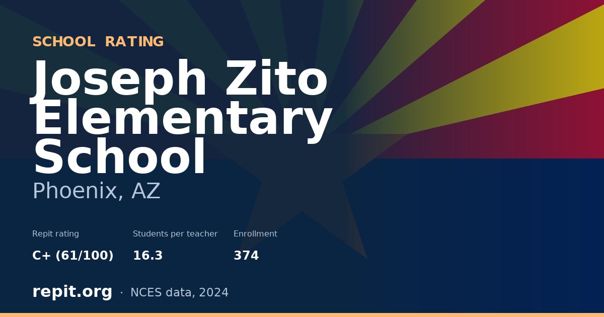 Joseph Zito Elementary School, Phoenix, AZ — Repit school rating C+ (61/100)