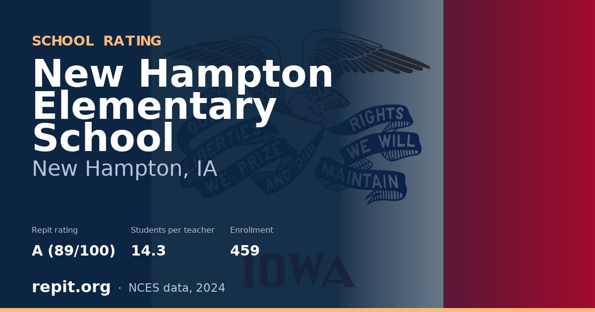 New Hampton Elementary School, New Hampton, IA — Repit school rating A (89/100)