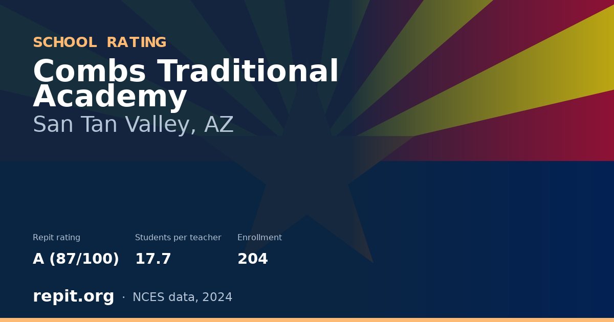 Combs Traditional Academy, San Tan Valley, AZ — Repit school rating A (87/100)