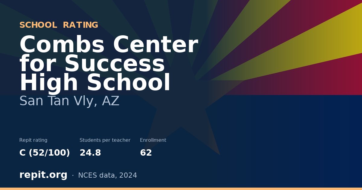 Combs Center for Success High School, San Tan Vly, AZ — Repit school rating C (52/100)
