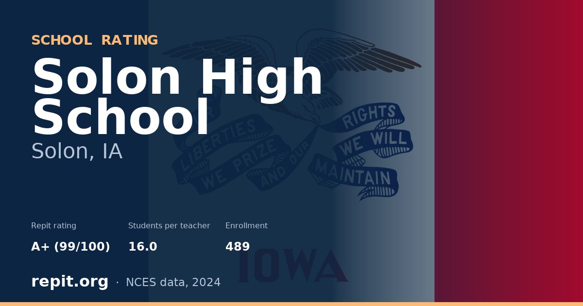 Solon High School, Solon, IA — Repit school rating A+ (99/100)