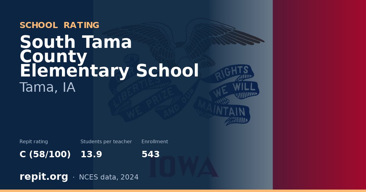 South Tama County Elementary School, Tama, IA — Repit school rating C (58/100)