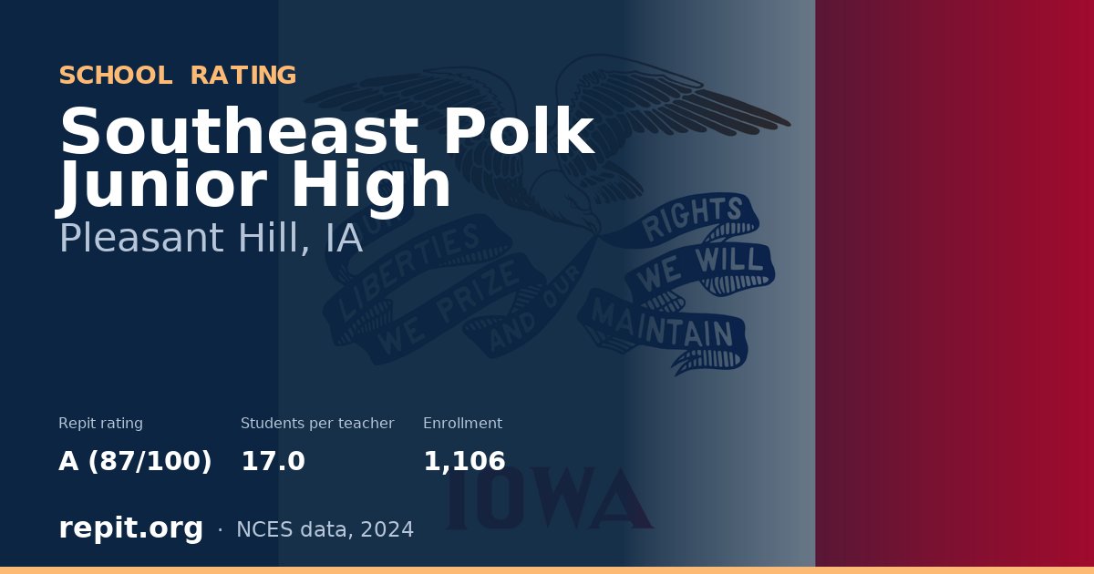 Southeast Polk Junior High, Pleasant Hill, IA — Repit school rating A (87/100)