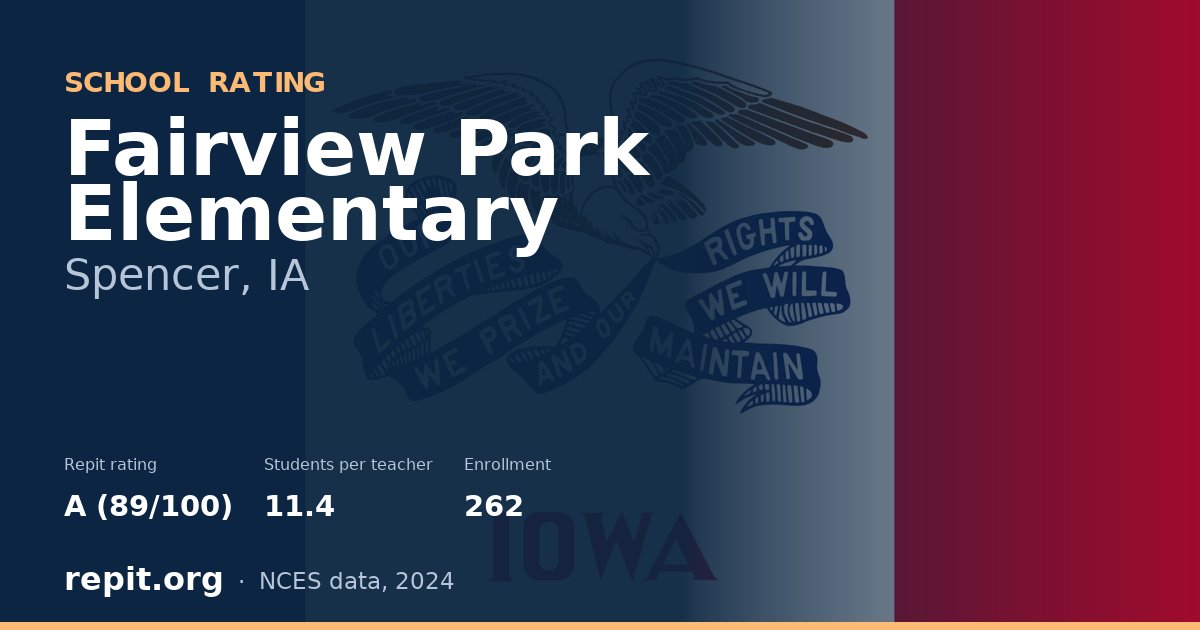 Fairview Park Elementary, Spencer, IA — Repit school rating A (89/100)