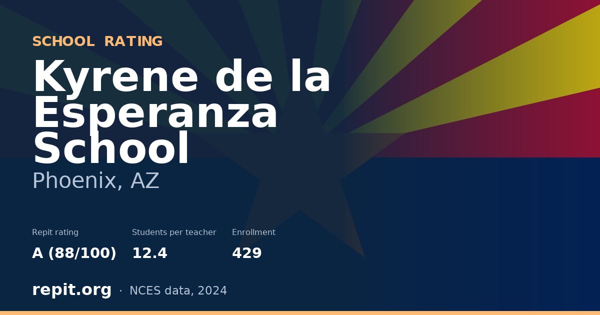 Kyrene de la Esperanza School, Phoenix, AZ — Repit school rating A (88/100)