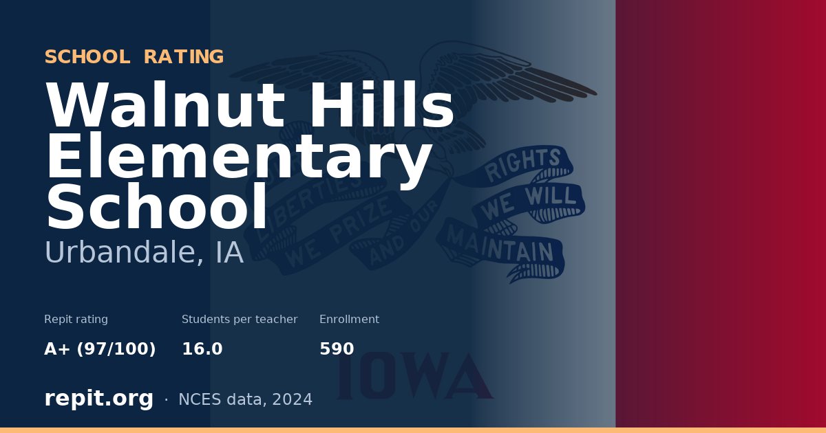 Walnut Hills Elementary School, Urbandale, IA — Repit school rating A+ (97/100)