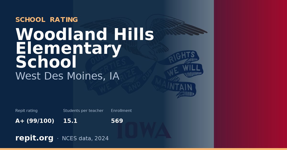 Woodland Hills Elementary School, West Des Moines, IA — Repit school rating A+ (99/100)