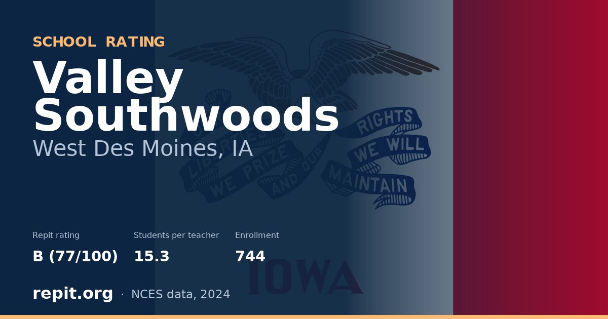 Valley Southwoods, West Des Moines, IA — Repit school rating B (77/100)