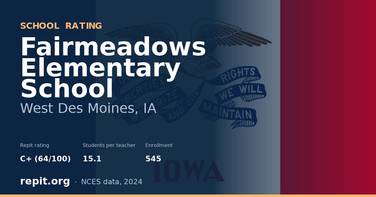 Fairmeadows Elementary School, West Des Moines, IA — Repit school rating C+ (64/100)