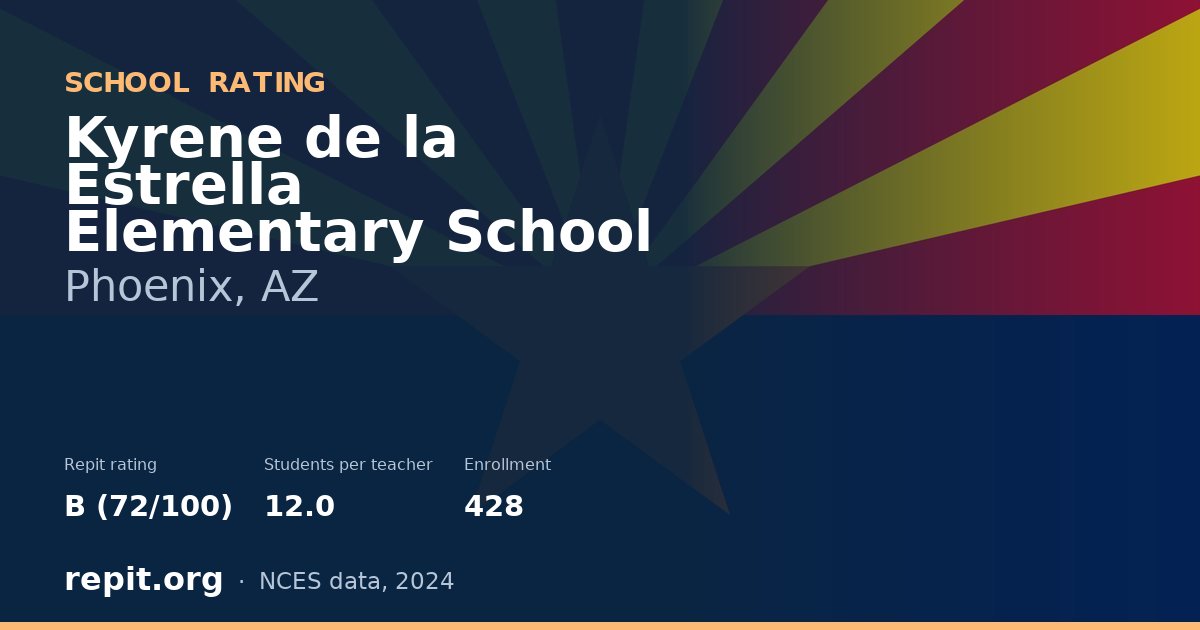 Kyrene de la Estrella Elementary School, Phoenix, AZ — Repit school rating B (72/100)