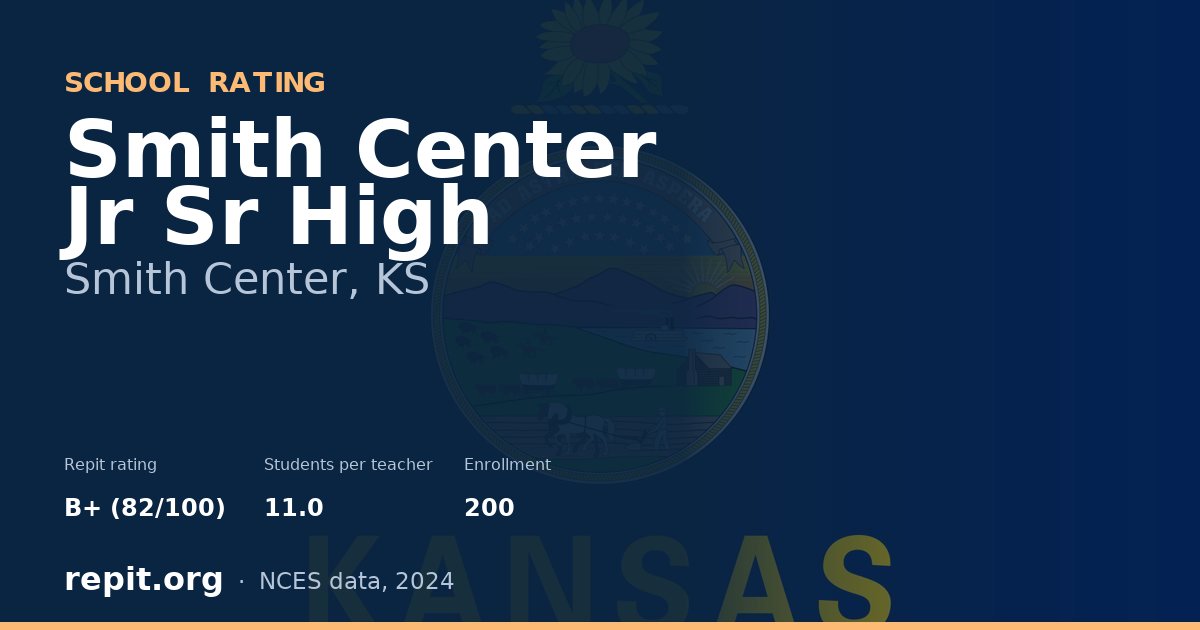 Smith Center Jr Sr High, Smith Center, KS — Repit school rating B+ (82/100)