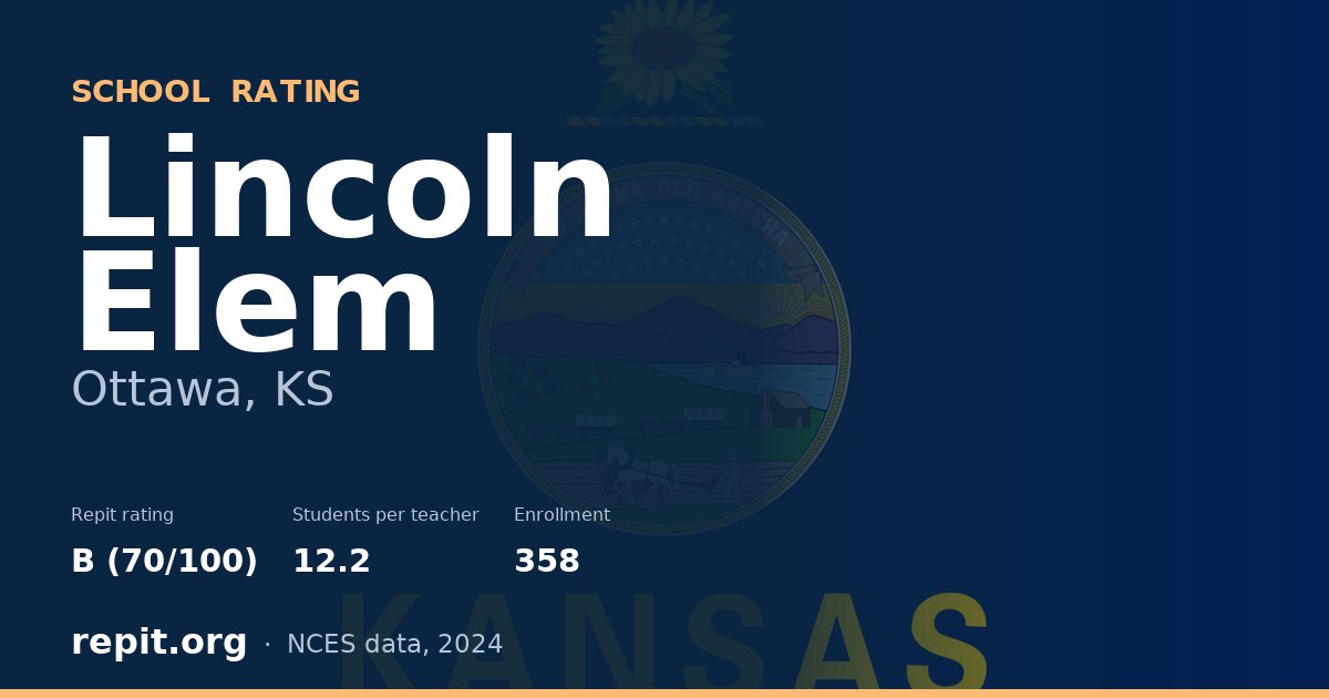 Lincoln Elem, Ottawa, KS — Repit school rating B (70/100)