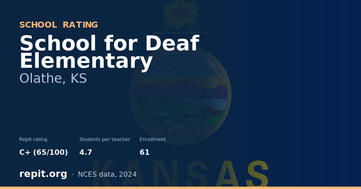 School for Deaf Elementary, Olathe, KS — Repit school rating C+ (65/100)