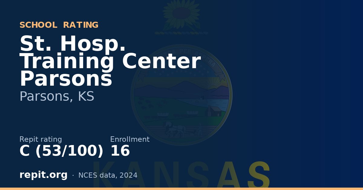 St. Hosp. Training Center Parsons, Parsons, KS — Repit school rating C (53/100)
