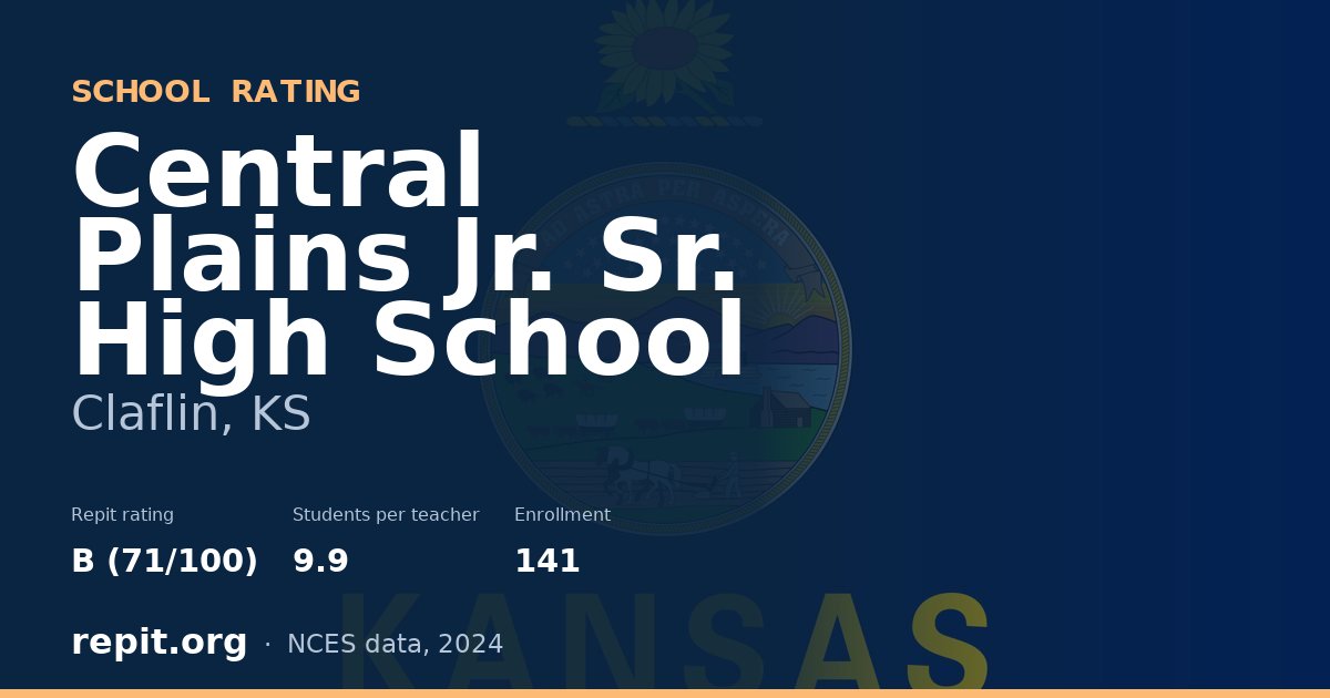 Central Plains Jr. Sr. High School, Claflin, KS — Repit school rating B (71/100)