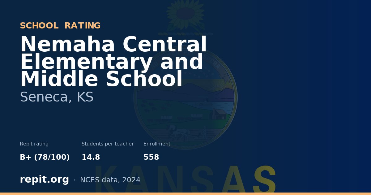 Nemaha Central Elementary and Middle School, Seneca, KS — Repit school rating B+ (78/100)