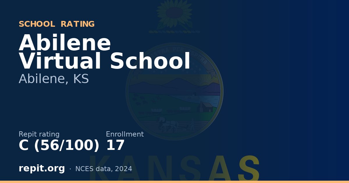 Abilene Virtual School, Abilene, KS — Repit school rating C (56/100)