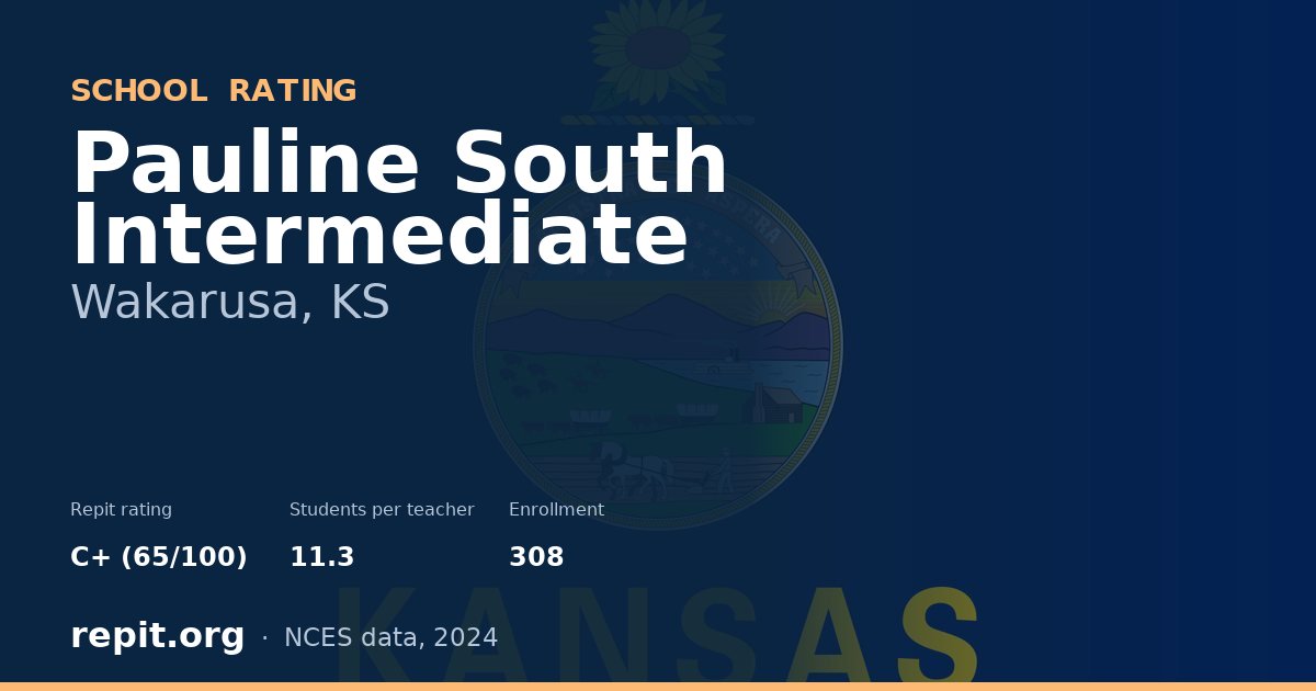 Pauline South Intermediate, Wakarusa, KS — Repit school rating C+ (65/100)