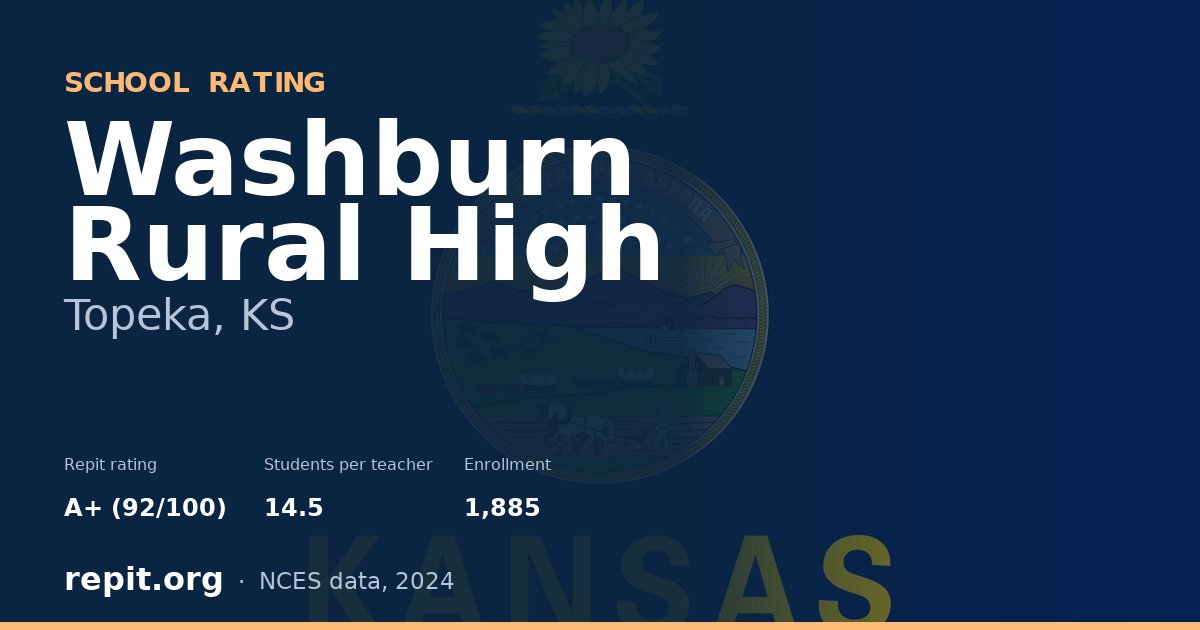 Washburn Rural High, Topeka, KS — Repit school rating A+ (92/100)